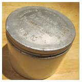 Vtg Famous Beauty Preparations Milk Glass Jar