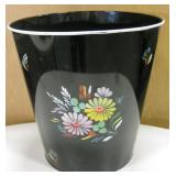 Vintage Tole Hand Painted Ransburg Trash Can