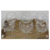 6 Plain Burgundy Red Wine Stemware Glasses