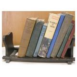 Vintage Wood Book Rack w/ Literature 15"L