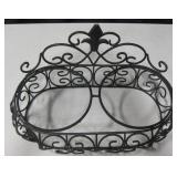 Vintage Metal Scrolling 2 Bowl Condiment Stand