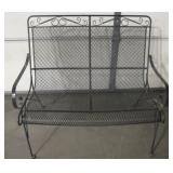 Vintage Black Tone Metal 2 Seat Garden Bench