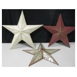 3 Various Star Form Metal Art Panels 24"D