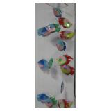 29"L Polychrome Wood Fish Form Wind Chimes