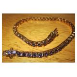 7" Joan Rivers Gold-Tone & Purple Stone Bracelet