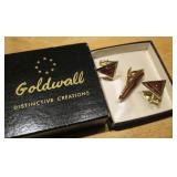 Vintage Goldwall Cufflink & Tie Clasp Set