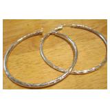 2" Sterling 925 Marked Hoop Earrings