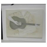 50"x40" J Lyle Guitar Musician Dbl Panel Art