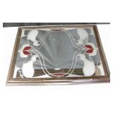 27"x21" Vintage Stained Glass Styled Art Mirror