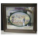 17"x20" Vintage Seagrams 1st Army Navy Art Mirror