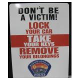 24"x18" ABQ Police Lock Your Car Metal Sign