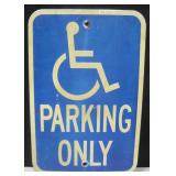 18"x12" Metal Traffic Sign - Handicap Parking Only