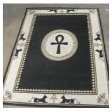92"x63" Egyptian Ankh Crux Ansata Carpet Rug