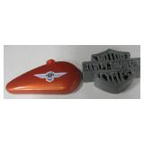 Harley Davidson Pierced Metal Box & Pen