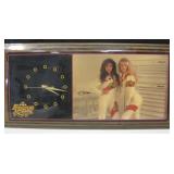 11"x23" Vintage Snap-On Racing Girls Art Clock