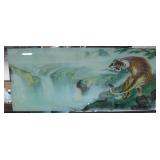 19"x38"x3" Tiger / Water Falls Lighted Mirror Art