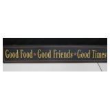 6"x36" Good Food / Friends / Times Text Art Board