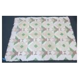 58"x49" Square Pattern Hand Stitched Quilt Surface
