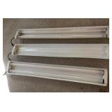 3 Plug-In Fluorescent Shop Lamps - 2 w/ Bulbs
