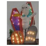21"x14" Halloween Lighted Mummy Graveyard Display