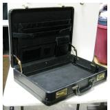 VNTG Black Leather Dual Dial Lock Briefcase