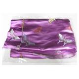 Asian Styled Purple Silk Fabric w/ Butterflies