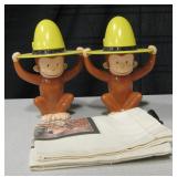 2 VNTG Curious George Flashlights & Tote Bag