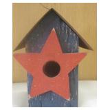 Vintage Wood & Metal Star Form Bird House 7"H