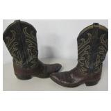 VNTG Biltrite Tortoise Brown Leather Cowboy Boots