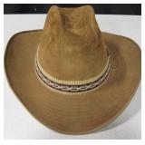 Vintage Stetson 7 & 3/8 Brown Leather SW Hat