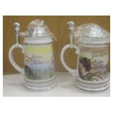 2 Longton Crown Tankard Collection America Steins