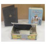 Cigar Box of Trinkets, Girl Scout Tin Box & More