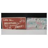 2, 8"x16" Food & Dessert Wood Art Signs