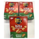 3x 180g Boxes Ritz Bits Sandwich Peanut Butter