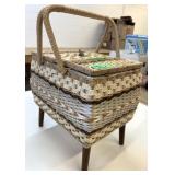 Vintage Sewing Basket w/Contents