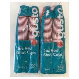 200 New 2oz Red Shot Cups