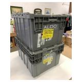 2 Large Flip Top Totes 26" x 20" x 14" Grey