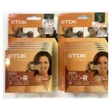 2 New Packs TDK Mini DVD-R Discs