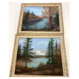 2 Framed Signed Paintings 19" x 23"