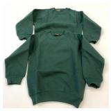 2 New Kids Size 3/4 Green Crew Sweatshirts