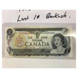 1973 Canada Last Year $1 Banknote