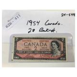 1954 Canada $2 Banknote