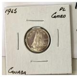 1965 Canada Proof Cameo Silver 10 Cent