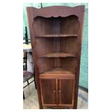 Walnut Corner Shelf Cabinet 70" x 29" x 19"