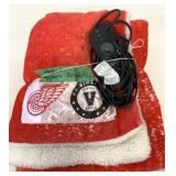 Sunbeam Heated Detroit Red Wing Blanket