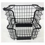 2 Metal Stacking Baskets 13.5" x 10.5" x 7.5"