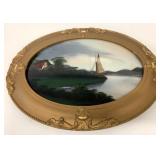 Vintage Oval Painting 24" x 18"