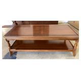 Dark Wood Stained Coffee Table 50" x 23" x 17"