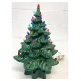 14" Ceramic Green Light Up Christmas Tree