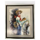 25" x 21" Framed Art Abstract Textured